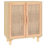 Buffet credenza cassettiera armadio mobile contenitore organizer per cucina soggiorno salotto 60 x 30 x 70 cm legno massello di pino e rattan marrone naturale 02_0035718