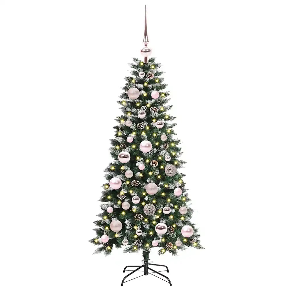 Albero di Natale Artificiale-Albero Natalizio con 150 LED Verde 120 cm 839248