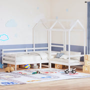 Set Dormeuse e Panca con Tetto Bianco 80x200cm Massello Pino