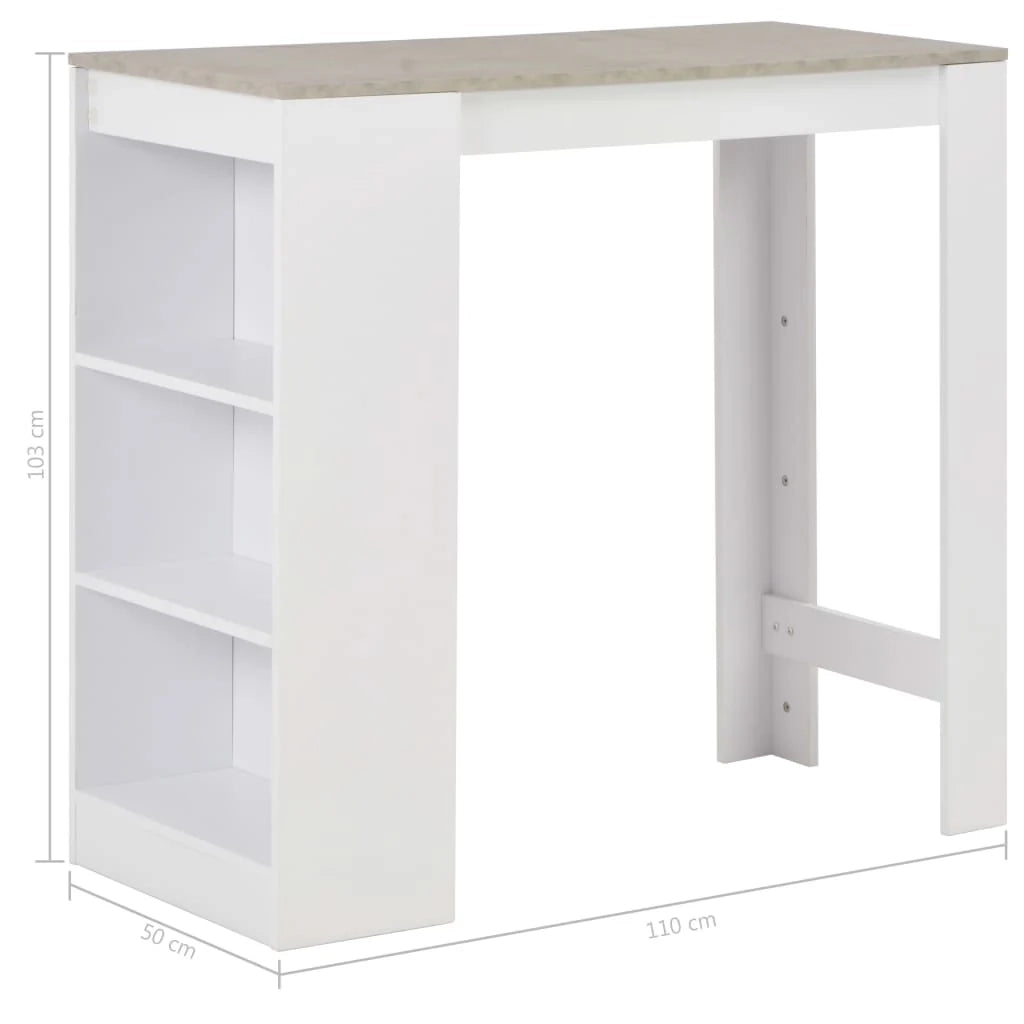 Tavolo alto da bar/bistrot con ripiano bianco 110 cm 0902051
