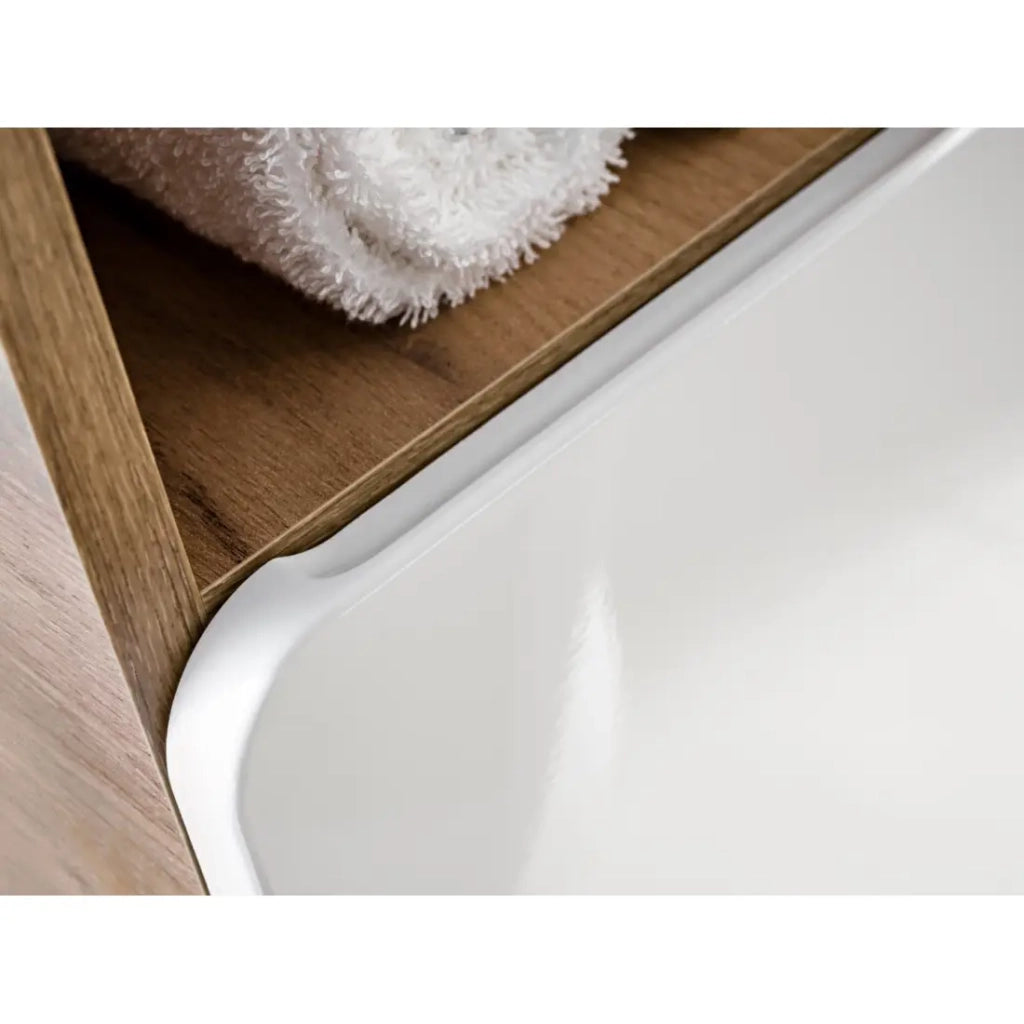 Mobile bagno ERBANO – Rovere chiaro e bianco lucido – 40x60 cm – 1 porta – Da appendere