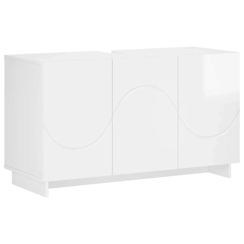 Set mobili da bagno 3 pz Bianco Lucido Legno ingegnerizzato 3433059