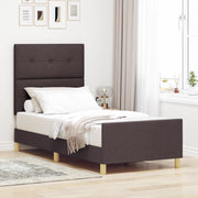 Letto  Marrone Scuro 80x200 cm in Tessuto