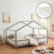 Letto per Cameretta Treviolo a Forma di Casetta con Materasso 140x200 cm Grigio [en.casa] [neu.haus]