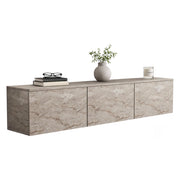 Carosino, Mobile Porta tv 3 Vani, 160x32x35h cm Beige Marmo