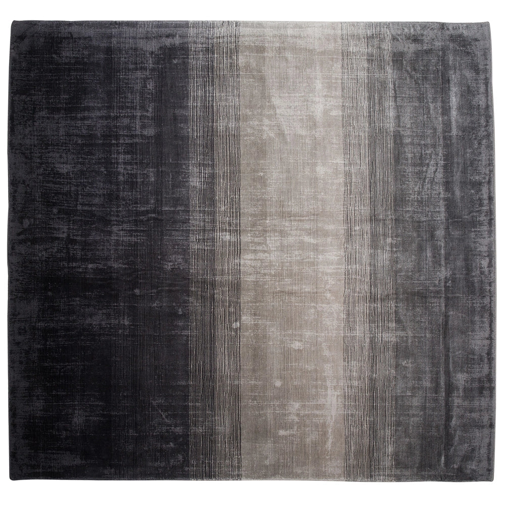 Tappeto Grigio con Nero 200 x 200 cm Effetto Ombre Viscosa Soggiorno Moderno