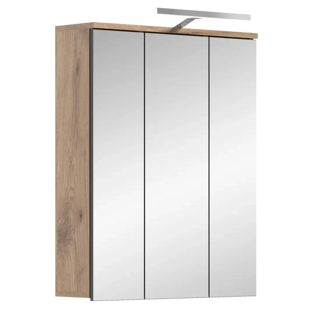 Armadio con specchi – Grigio antracite e rovere chiaro – SELMA