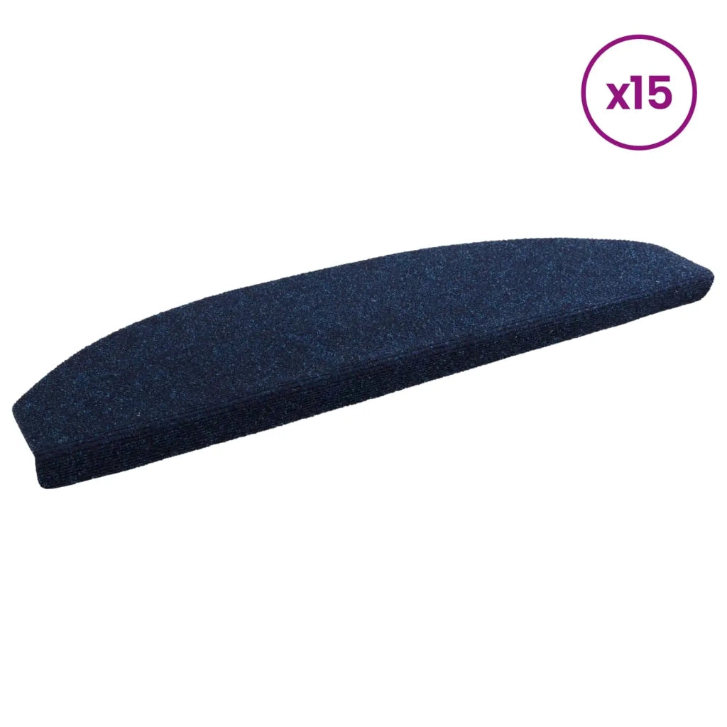 Tappetini per scale autoadesivi 15 pcs Navy 80 x 24,5 x 3,5 cm