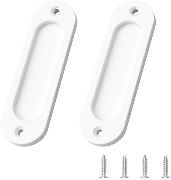 Maniglie per porta scorrevole a forma ovale - 2 pezzi - lega di alluminio - maniglie per porta a viti - viti di fissaggio - progettazione professionale - maniglie per manubrio