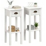 Tavolino da notte con cassetto e ripiano ¨C zephmum ¨C bianco 30x30x75