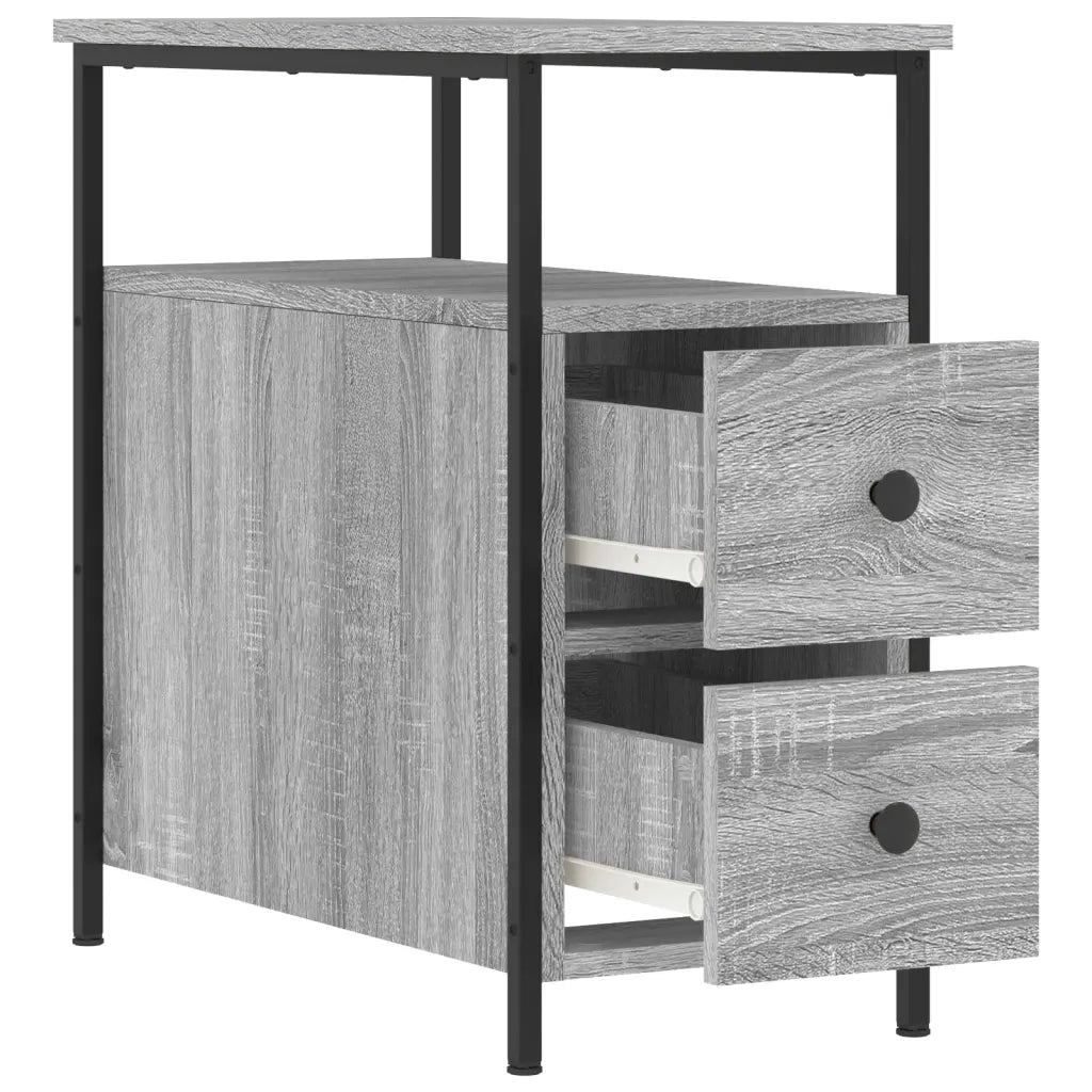 Comodino-Tavolino da notte Grigio Sonoma 30x60x60 cm in Legno Multistrato