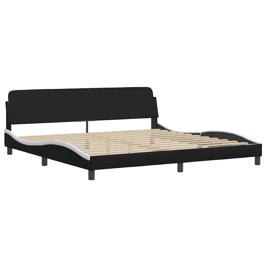 Giroletto Viana con LED senza Materasso-Struttura Letto Nero e Bianco 200x200 cm