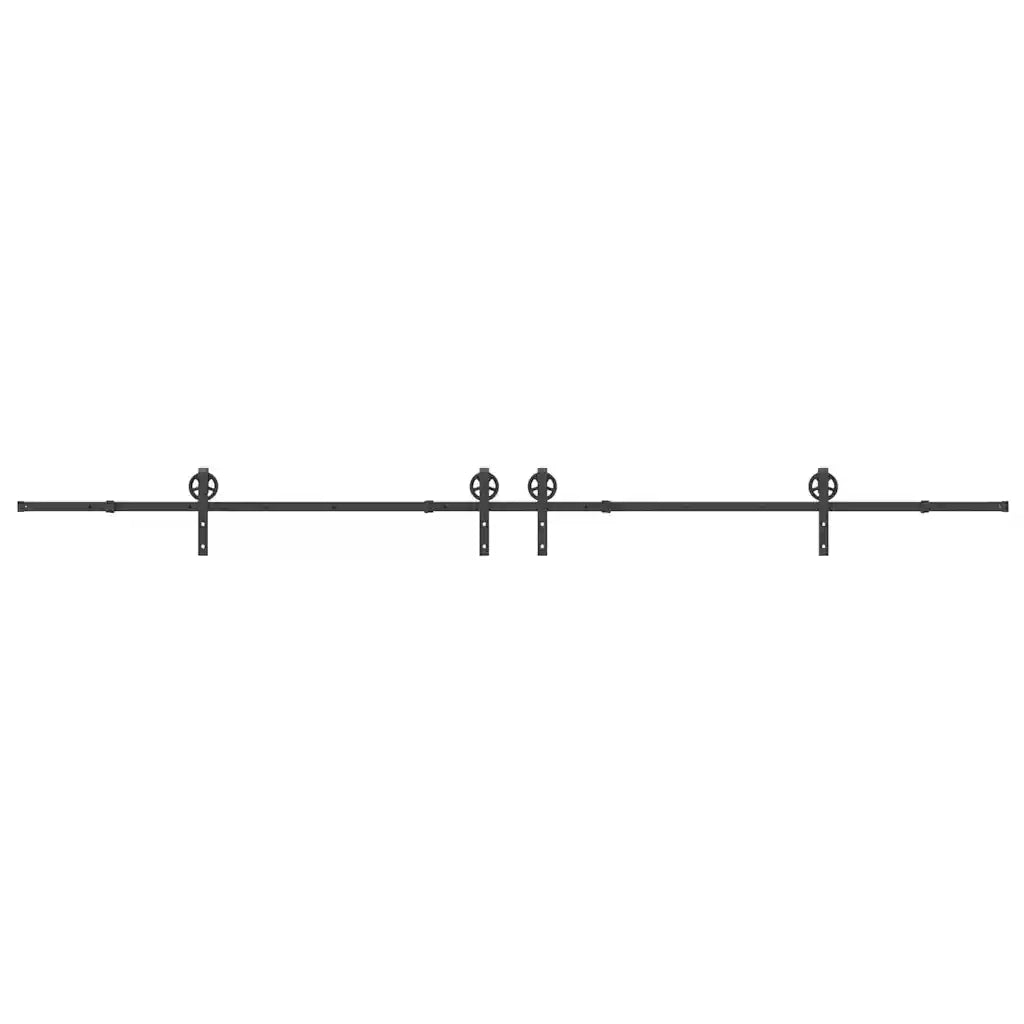 Kit di Binari per Porte Scorrevoli 400 cm Acciaio Nero CFW7558065