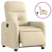 Poltrona | Sedia Relax Elettrica Reclinabile Crema in Tessuto