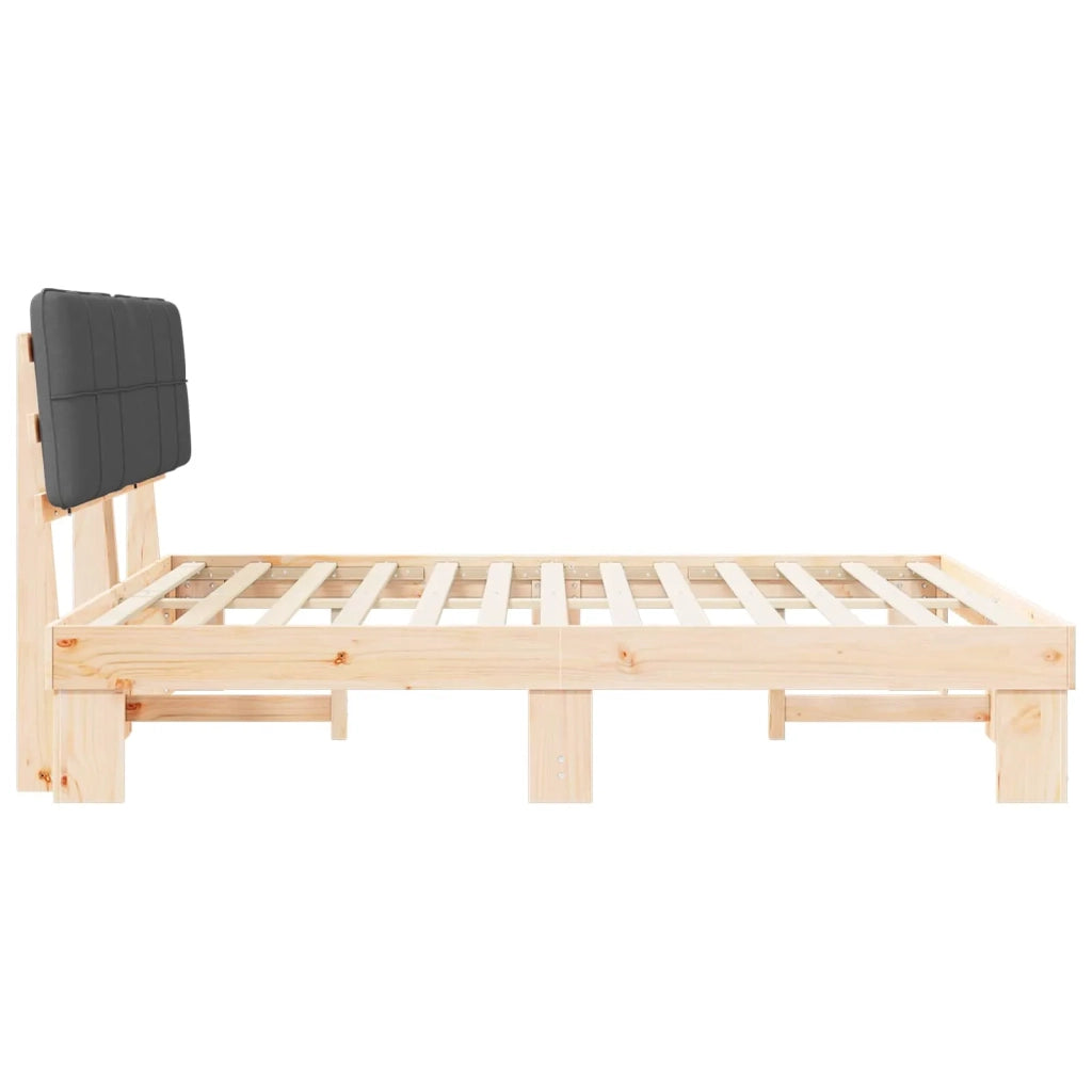 Letto con Testiera Rivestita Grigio scuro 180 x 200 cm