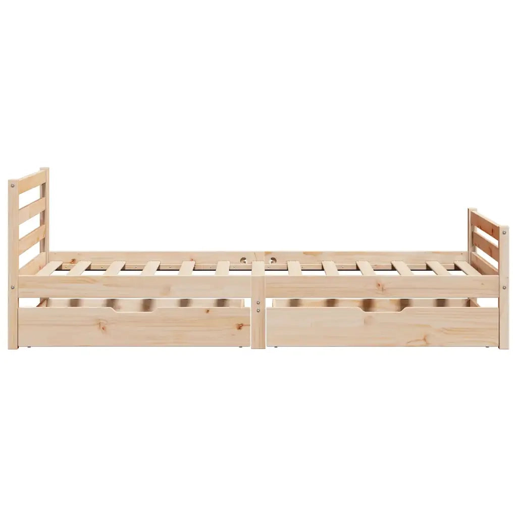Giroletto senza Materasso 100x200 cm in Legno Massello di Pino