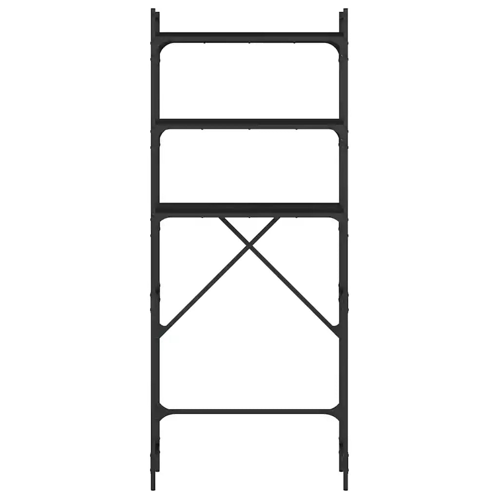 Scaffale per Lavatrice Nero 67x25x163 cm in Legno Multistrato CFW3418676