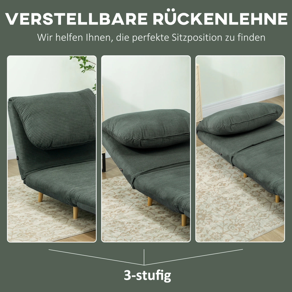 POLTRONA LETTO 82x89x83 cm 2 in 1 in poliestere verde