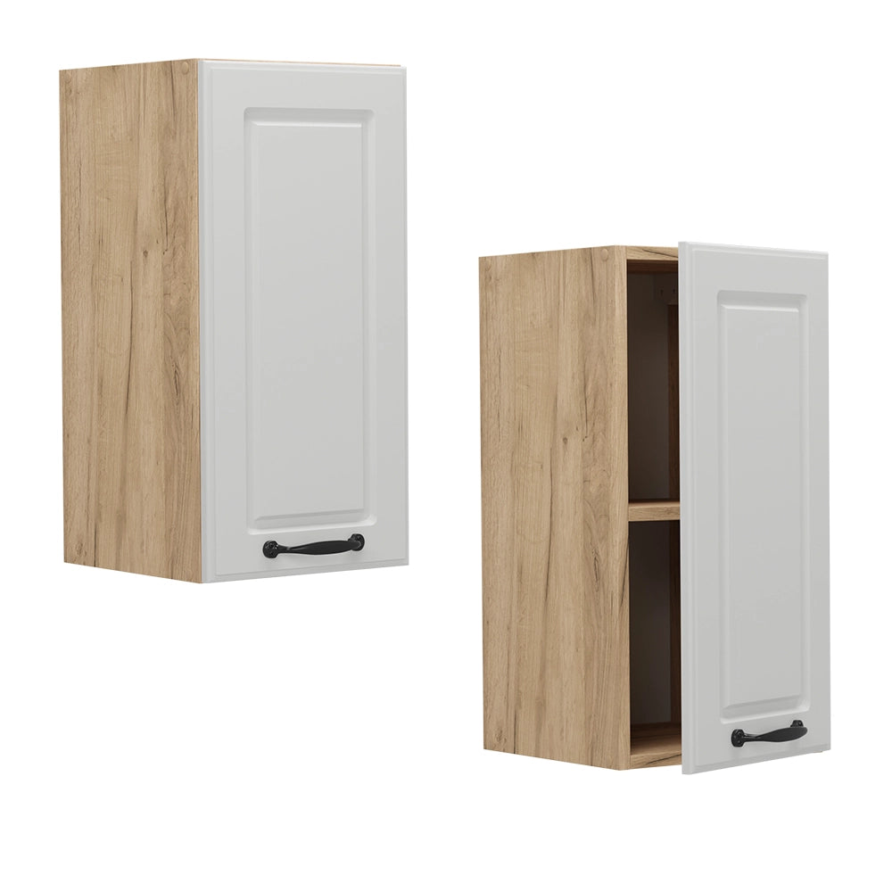 Pensile da cucina R-Line Bianco rustico/Rovere dorato 30 cm Vicco