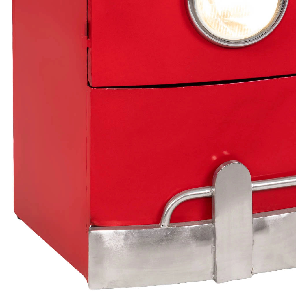 Armadio furgone in legno e metallo rosso 90x53x150h
