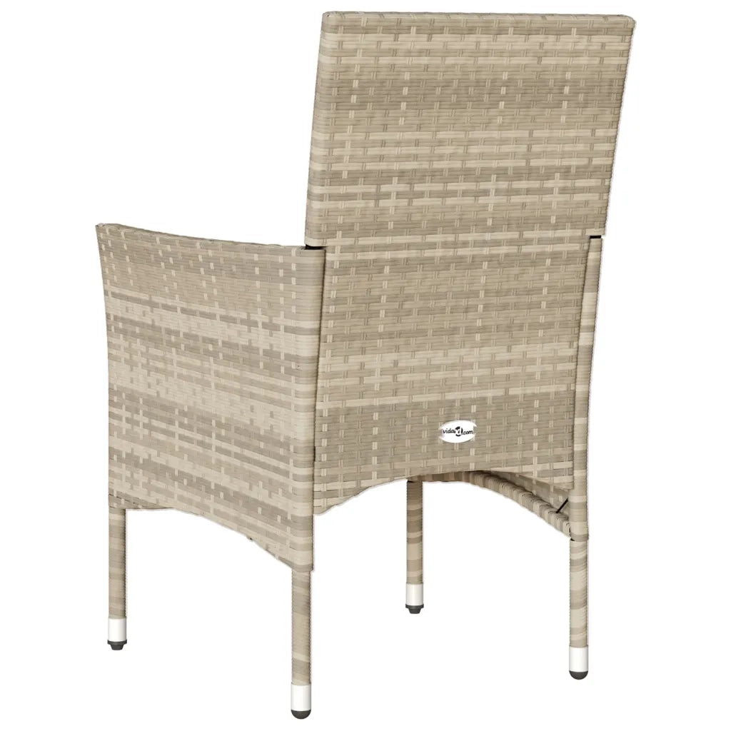 Sedie da Giardino con Cuscini 2 pz Grigio Chiaro in Polyrattan 368114