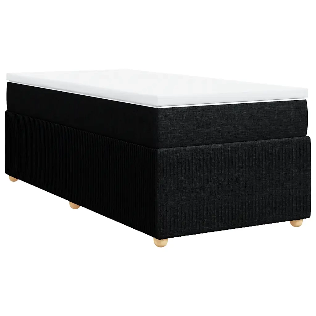 Giroletto a Molle con Materasso Nero 90x190 cm in Tessuto