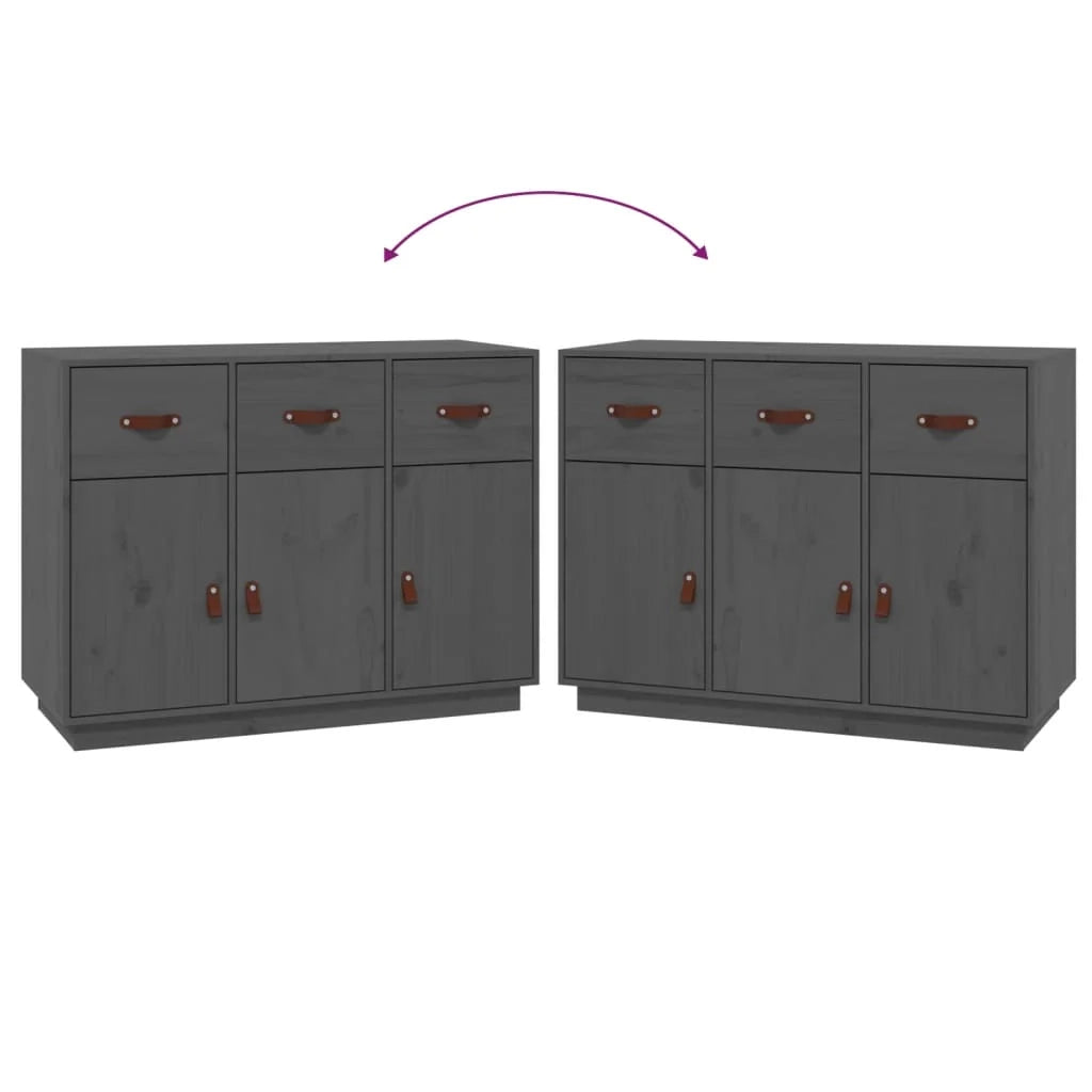 Buffet credenza cassettiera armadio mobile contenitore organizer per cucina soggiorno salotto 100 x 40 x 75 cm legno massello di pino grigio 02_0031766