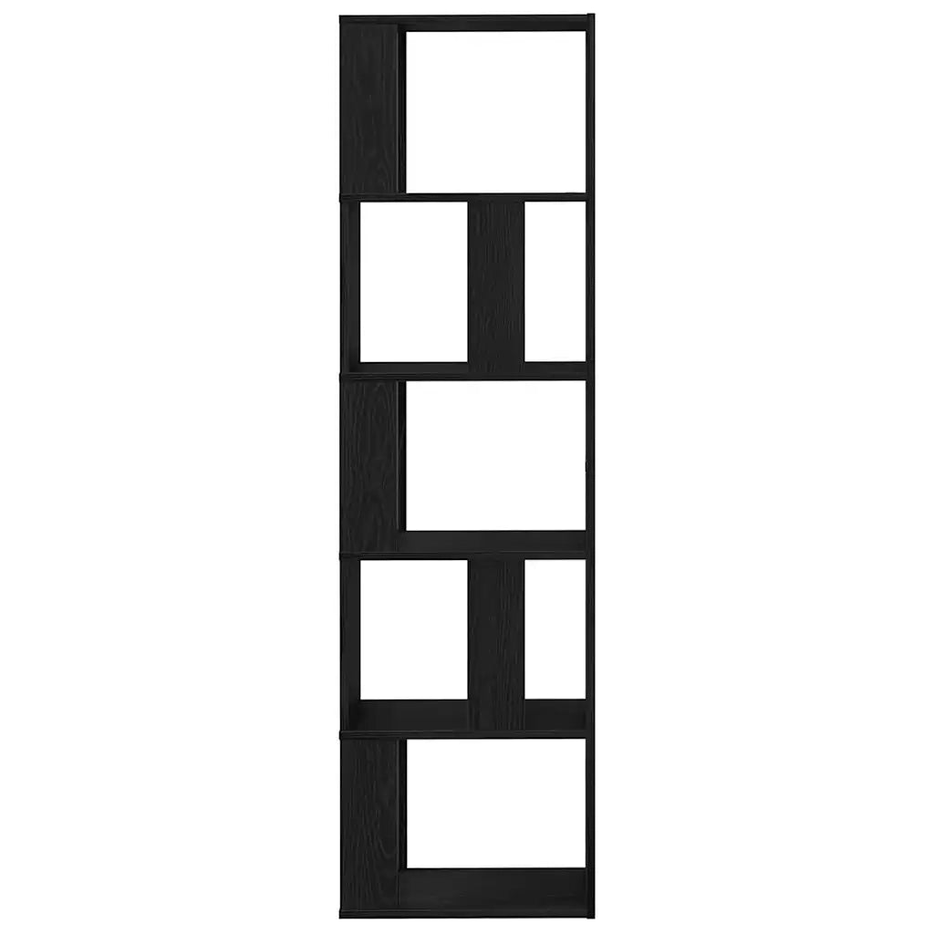 Libreria Divisorio-Scaffale per Libri-Mobile di Stoccaggio Rovere Nero 45x24x159 cm Legno Multistrato