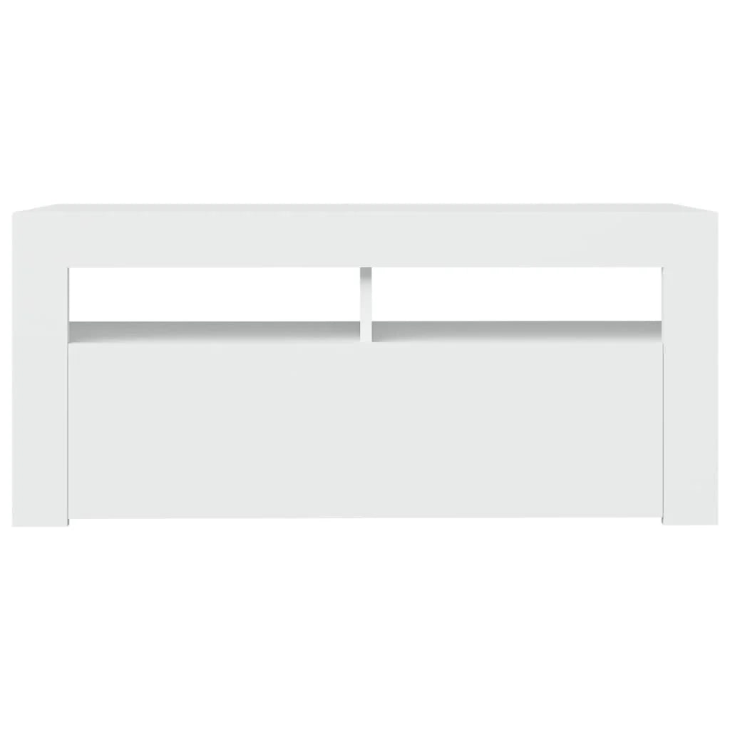 Mobile TV multimediale scaffale TV credenza mobile TV per sala da pranzo soggiorno camera da letto con luci LED 90 x 35 x 40 cm bianco 02_0026622