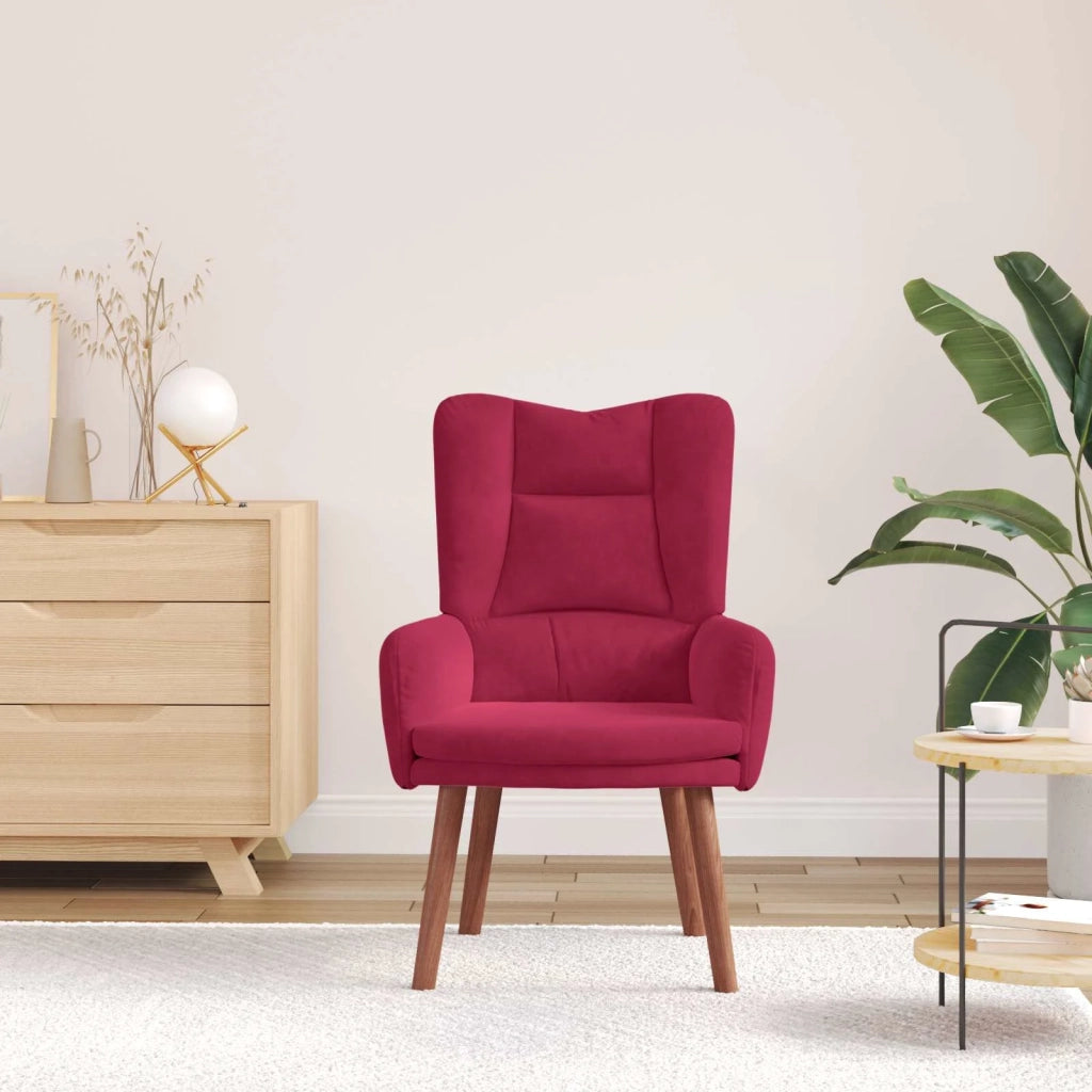 Divano Sedia-Poltrona Rosso Vino 63 x 67 x 94 cm Velluto 107010