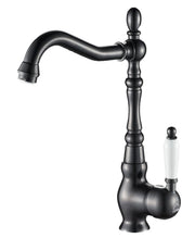 Rubinetto cucina monocomando nero con bocca a L girevole – aeratore e design elegante
