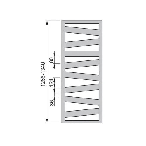 Termoarredo Zehnder Ribbon nero opaco 127x50 cm