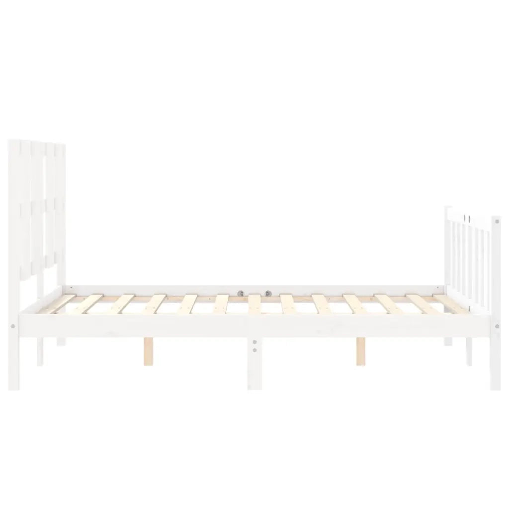 Giroletto senza Materasso-Struttura Letto Bianco 140x200 cm Legno Massello Pino 987072