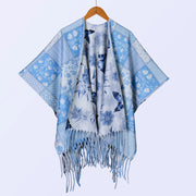Nuovo scialle double face spesso, stile retr¨°, ampia cappa da donna.