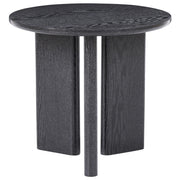 Tavolino in MDF nero con impiallacciatura in carta 3 gambe rotonde a pannello per soggiorno stile moderno