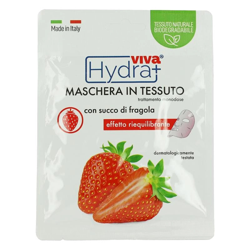 HYDRA VIVA MASCHERA IN TESSUTO MONODOSE CON SUCCO DI FRAGOLA EFFETTO RIEQUILIBRANTE DERMATOLOGICAMENTE TESTATO