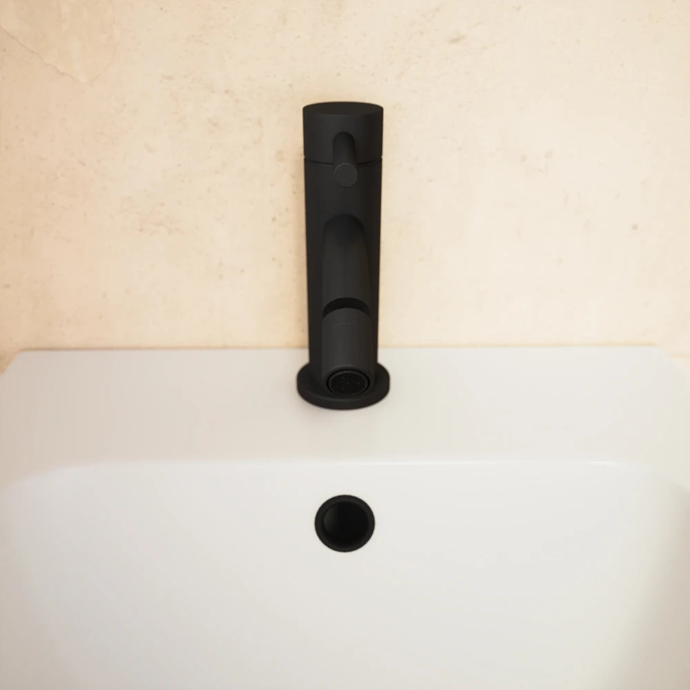 Set miscelatori: lavabo bidet senza scarico ed esterno doccia nero opaco | Bette