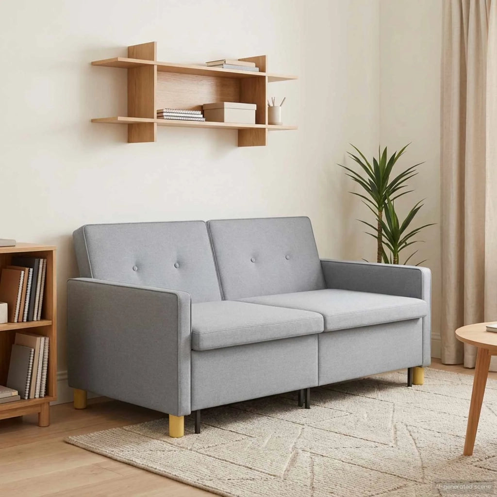 Divano letto | Sof¨¤ letto | Letto singolo Estraibile Verde chiaro Tessuto