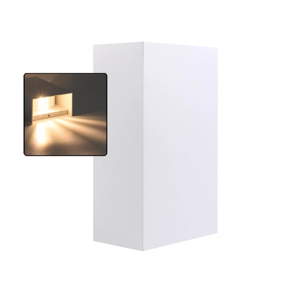 Trade Shop - Applique Led Esterno Rettangolare 10w Doppia Emissione Di Luce 3000k 4000k 640-b - -bianco Caldo      -