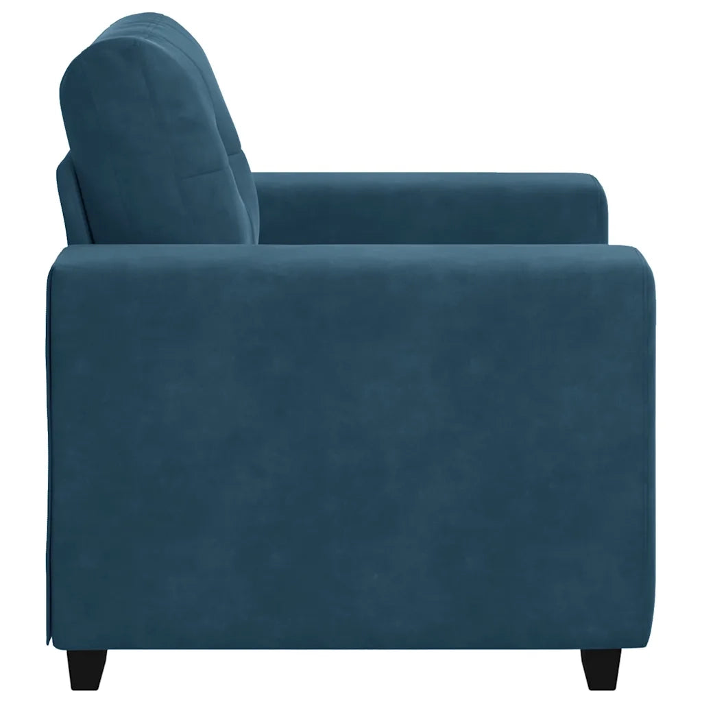 vidaXL Divano Sedia Blu 60 cm Velluto