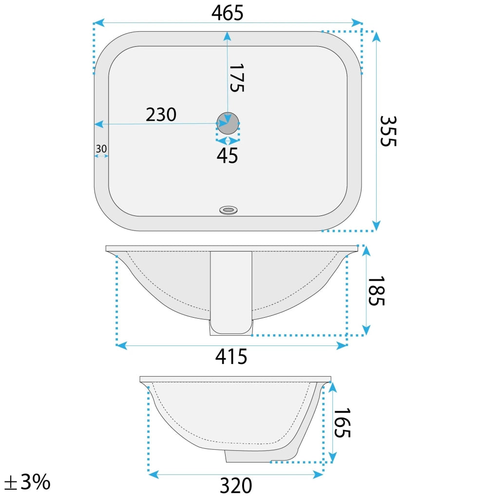 Lavabo Sottopiano Rea Anabel 46