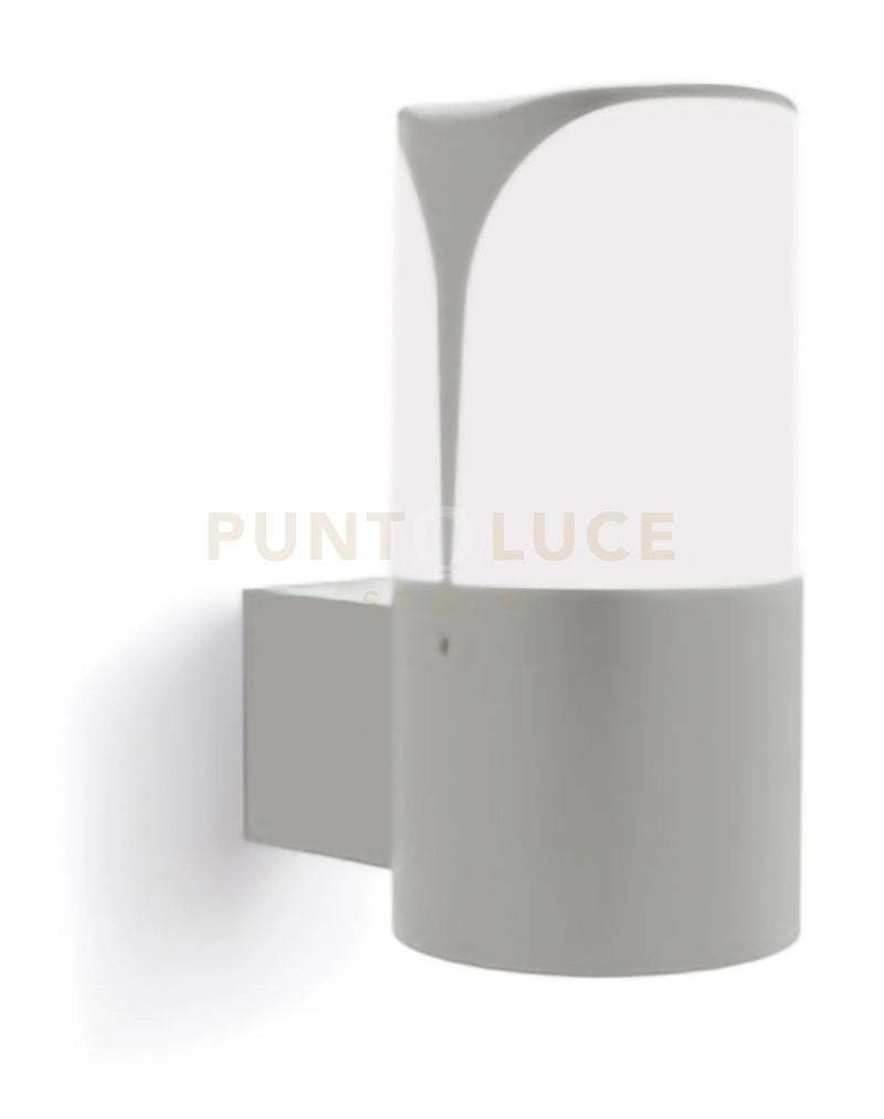 GES723- APPLIQUE H.18CM D.9CM GRIGIO METALLIZZATO 1 LUCE ATTACCO E27 IP44