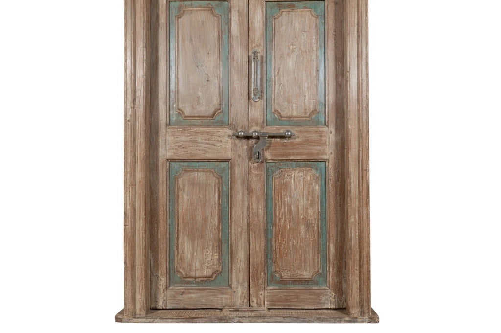 Biscottini Porta portone in legno massello e ferro da interno o da esterno vecchia e antica medievale con telaio