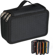 Etui grande, 72 cassette, etui grande portatile impermeabile, etui grande con chiusura a zip e manico, per matite colorate, pennelli e pennarelli (nero)