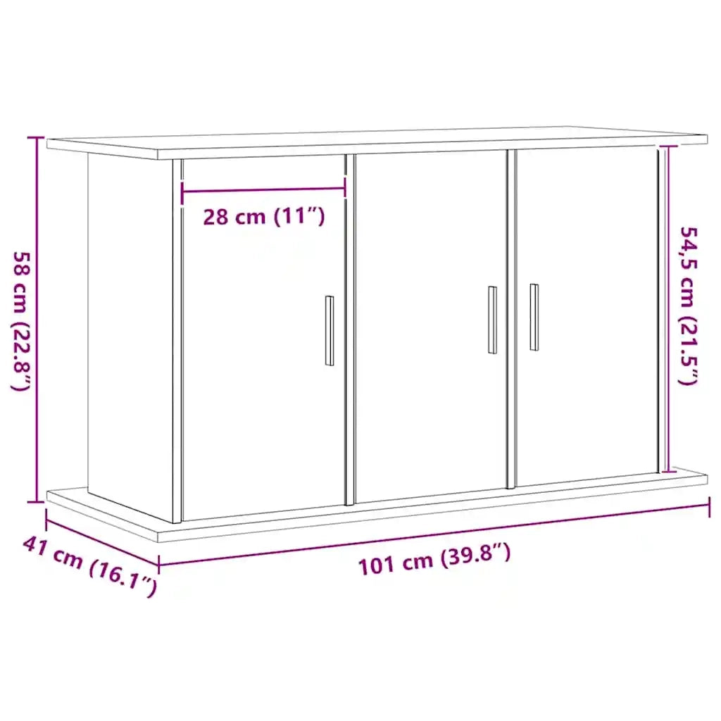 Supporto per acquario artigianale in rovere 101x41x58 cm in legno ingegnerizzato 857287