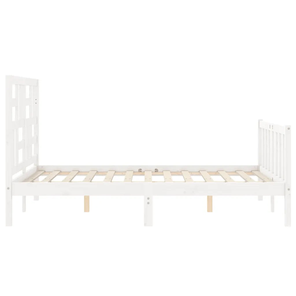 Giroletto senza Materasso-Struttura Letto Bianco 140x200 cm Legno Massello Pino 508026