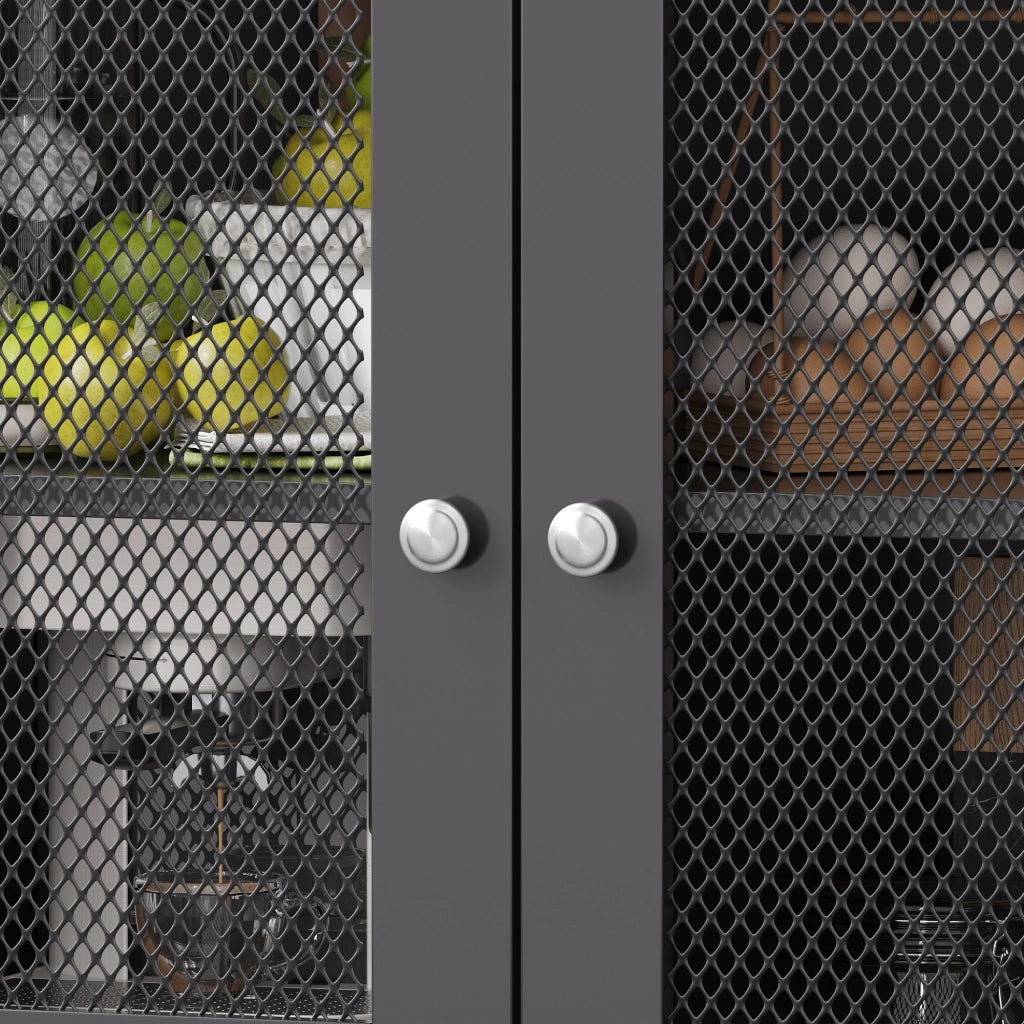 MOBILE DA CUCINA 120x40x181,7 cm Nero in MDF con USB e LED