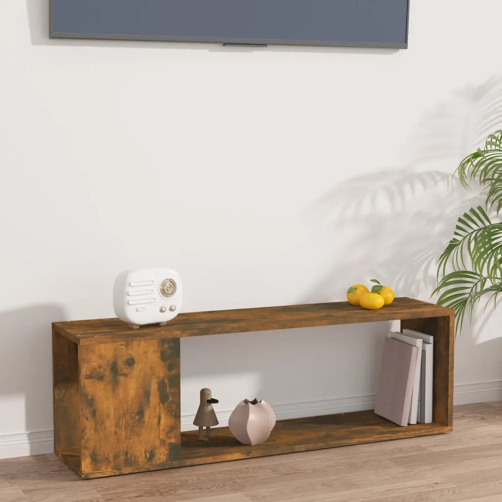 Mobile TV-Credenza per TV-Console TV Rovere Fumo 100x24x32 cm in Legno Multistrato