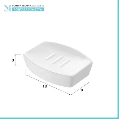 Portasapone bagno bianco d'appoggio in ceramica
