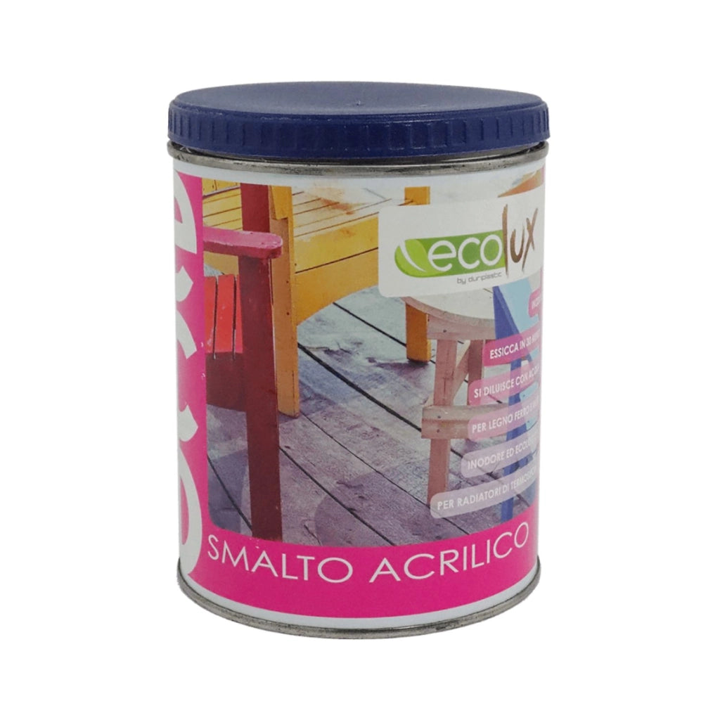 Ecolux smalto ecologico satinato acrilico ad acqua inodore per interno ed esterno *** tinta rosso ossido, contenuto l...